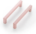 Ravinte Pink Square Cabinet Handles Drawer Pulls,5 Inch,1 Pack | Screws Included, Stainless Steel, Square Bar Grip, Easy Install, Kitchen Cabinet Hardware, For Cupboards, Drawers, Dressers