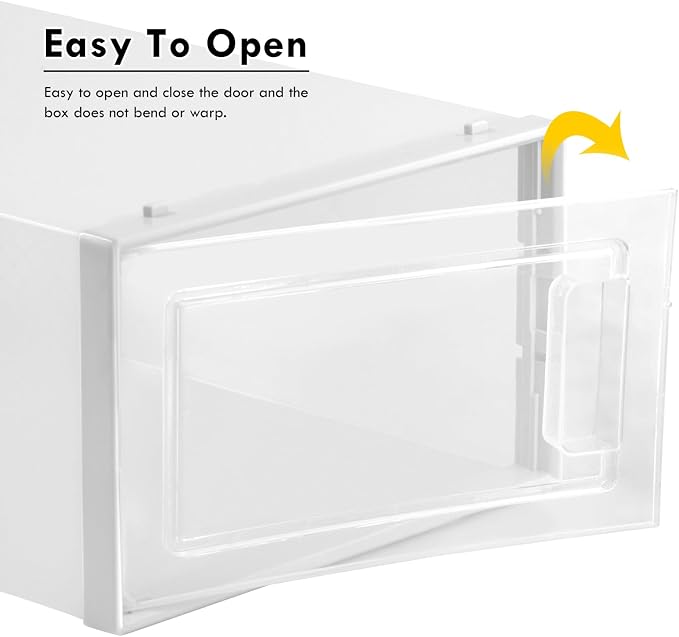 Clear Storage Bins for Shoes, 6 Pack Stackable Plastic Boxes With Lids for Closet Organization & Display
