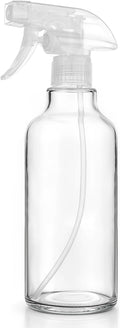 16.9oz Clear Glass Spray Bottle 1 Pack, Adjustable Mist Stream | Refillable glass spray containers for hair care, plant maintenance, cleaning & essential oils