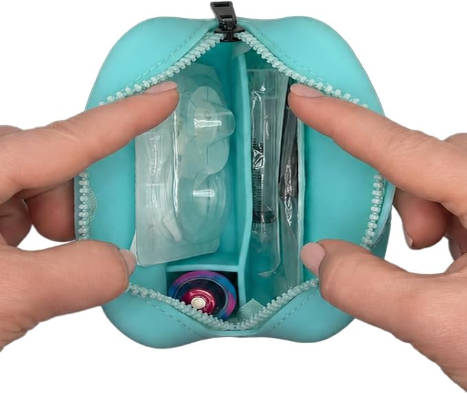 Sugar Medical Tandem Travel Case for t:Slim X2 & Mobi Pump Supplies, Silicone Diabetes Organizer with Compartments for Infusion Sets, Cartridges & Insulin Vial (Aqua) | Silicone Organizer, Compact Design, Infusion Set Storage, Cartridge Compartments, I...
