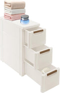 PERFERATE Narrow Plastic Storage Cabinet with 3Drawers Slim Storage Drawers with Wheels Tall Chest Organizer Cabinet Vertical for Small Spaces, Bedroom, Living Room, Office (3 Drawers)