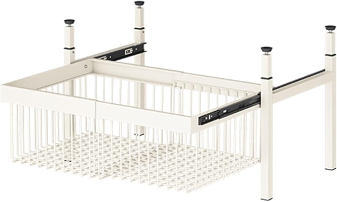 1-3 Tier Expandable Cabinet Pull Out Basket,Stackable Shelf Baskets Organizer,Carbon Steel Stackable Storage Bins,for Office Bathroom Bedroom(1 tier)