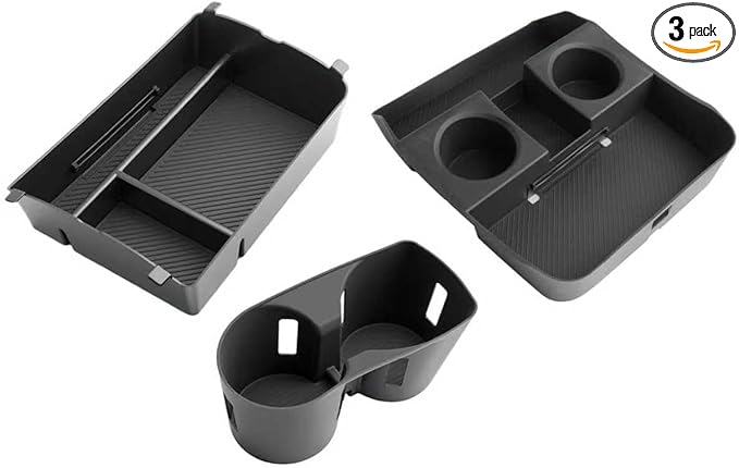 CDEFG 3Pcs for 2026 Hyundai Palisade Center Console Organizer for 2026 Hyundai Palisade Accessories Middle Console & Lower Console Storage Box & Cup Holder(Only for Split Armrest)