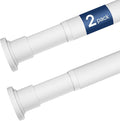 ALLZONE Tension Curtain Rod for Window, 2 Pack 83-123 Inches, Heavy Duty Curtain Rods No Drilling, Non-Slip Bathroom Shower Tension Rod, Renter Friendly, Adjustable, Spring Loaded, Extra Long, White