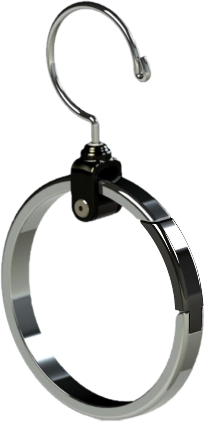 Rolly Hanger® Premium Closet Organizer, Rotating Aluminum Ring Hanger with 360° Swivel Hook, Space Saving Accessory Holder for Belts, Ties, Hats, Scarves, Purses & Handbags | Closet Organizer (1 Pack)