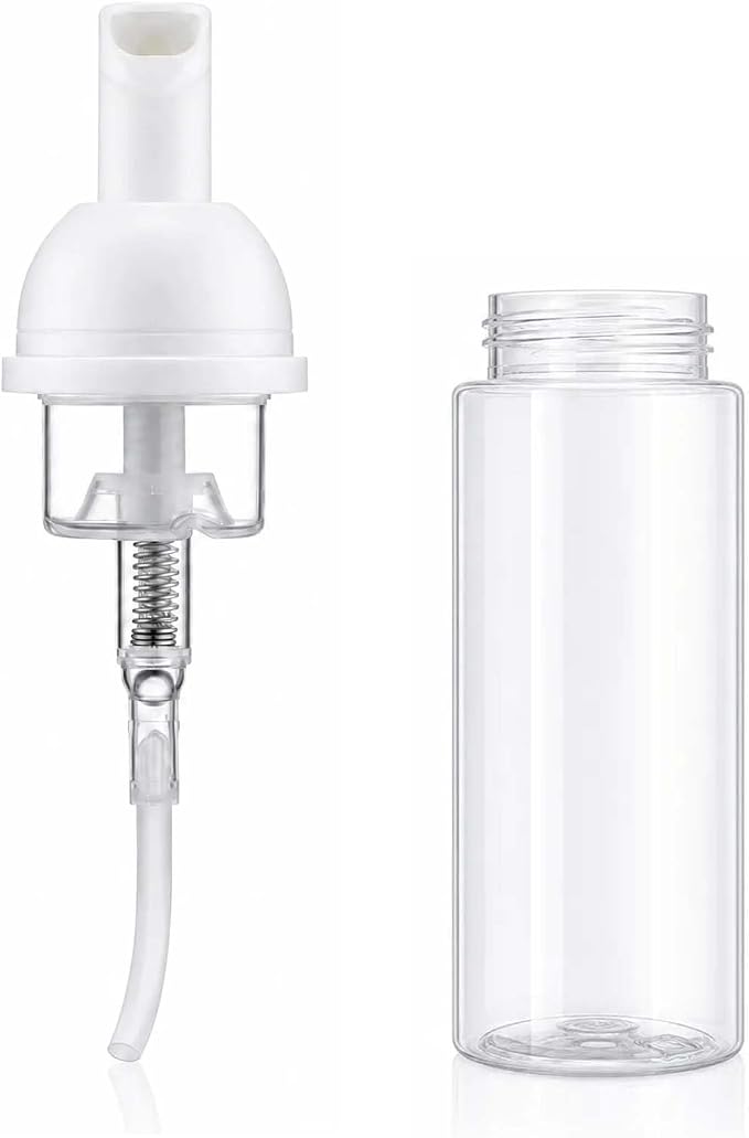 12 Pcs Empty Bottle Travel Soap Bottle | Plastic Foam Dispenser Bottle | Mini Foaming Soap Pump Dispenser for Cleaning, Travel, Cosmetics Packaging (2 oz)