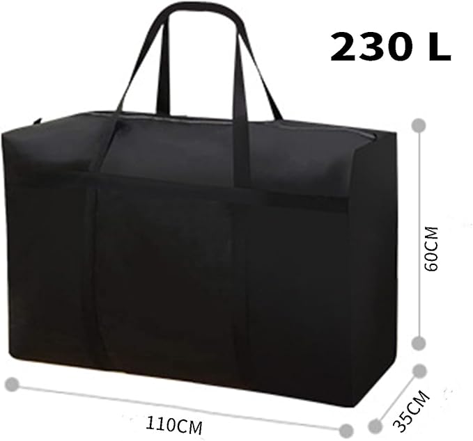 230L Jumbo Moving Bags 2 Pack Dorm Packing Black Heavy Duty Reusable Comforter Oxford Cloth Size Waterproof Storage Bags