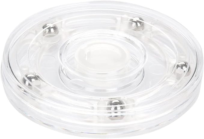 TamBee 4PC 4Inch Acrylic Lazy Susan Turntable Organizer Revolving Display Base White Acrylic for Spice Rack Table Cake Kitchen Pantry Decorating