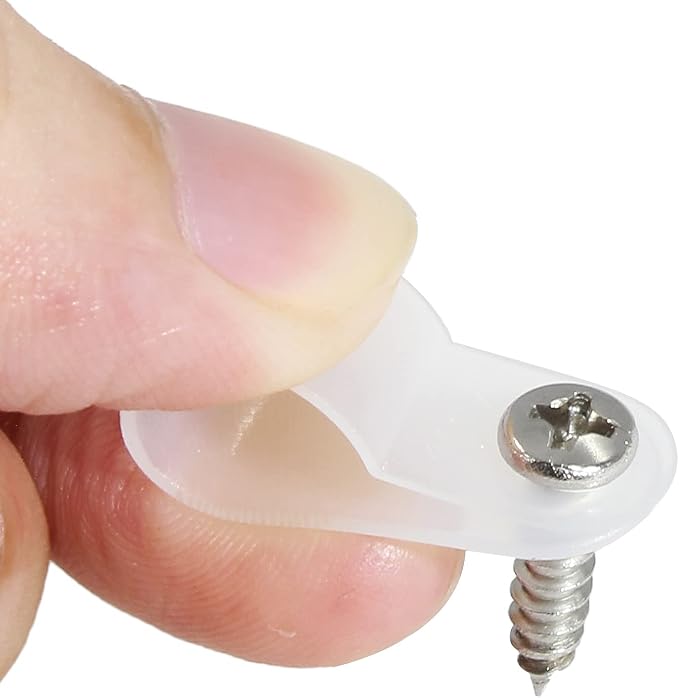 3/8 Inch R-Type Clip Clamp, 100 Pcs | Nylon P-Type Mounting Clips, Cable & Wire Management, Stainless Steel Screws Included