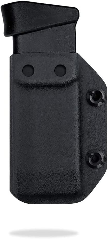 POLE.CRAFT IWB/OWB Magazine Holster Kydex - Mag Carrier Fits: 9mm .40 Double Stack / 9mm .40 Single Stack - P365 1911 Glock 19 19X 17 26 27 28 43 22 23 25 26 27 31 32 33 34 35 37 38 Glock43X .. Mag