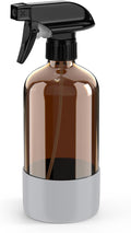 Bontip Amber Glass Spray Bottle with Silicone Sleeve Protection, 16 oz Refillable Spray Bottles for Cleaning Solutions, Plants, Aromatherapy, Facial Hydration (1, Grey, 16 oz)