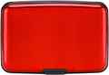 ELFISH RFID Blocking Credit Card Protector Aluminum ID Case Hard Shell Business Card Holders Metal Wallet for Men or Women (Aluminum, Red)