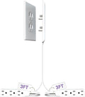 Sleek Socket Original & Patented Ultra-Thin Outlet Concealer with Cord Concealer Kit, Flat Extension Cord with Multi Outlets Power Strip, Ideal for Home Improvement, Hide Bulky and Messy Cords