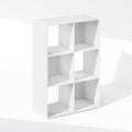 HomeStock Modern Minimalism Cubic Storage Cabinet, Bookcase, Bookshelf White/6 Cube