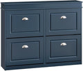 Haotian Shoe Cabinet with 4 Flip Drawers | Large Freestanding Shoe Rack, Modern Shoe Organizer for Entryway, Hallway, Entrance Navy FSR79-B