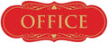 All Quality Designer Office Sign | Easy Installation - Red/Gold - Large (1 Pack)
