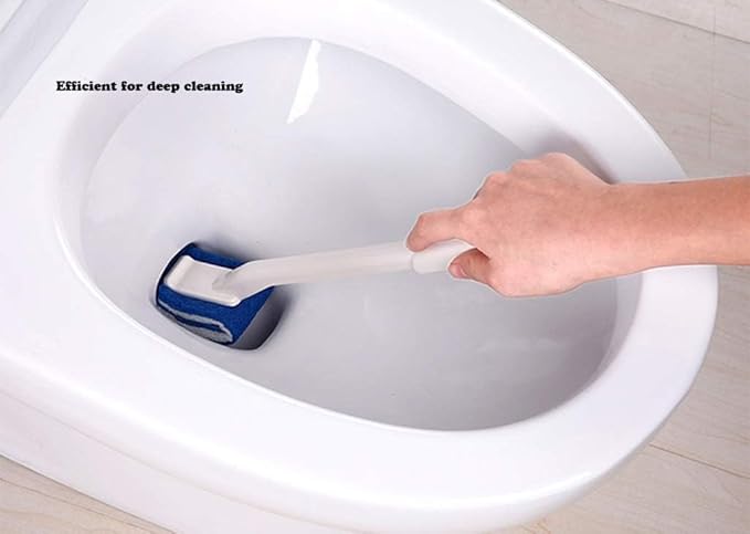 Toilet Brush Bowl Brush Bathroom Brush Under Rim Toilet Brush Scracth-Free Curved Good Grip Easy to use deep Cleaning No Scratching, Anti-Splashing Easy to Store (2pc White)