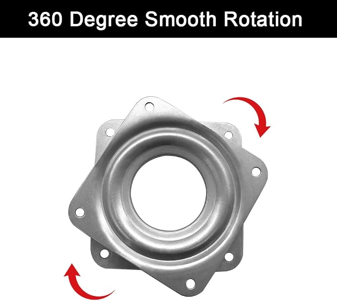 4" Lazy Susan Turntable, 300-lb Heavy Duty Steel Ball Bearing Rotating Tray Swivel Plate Cabinet Low Profile for Dining Table, Stool Chair, Pantry, Organizer (Silvery)