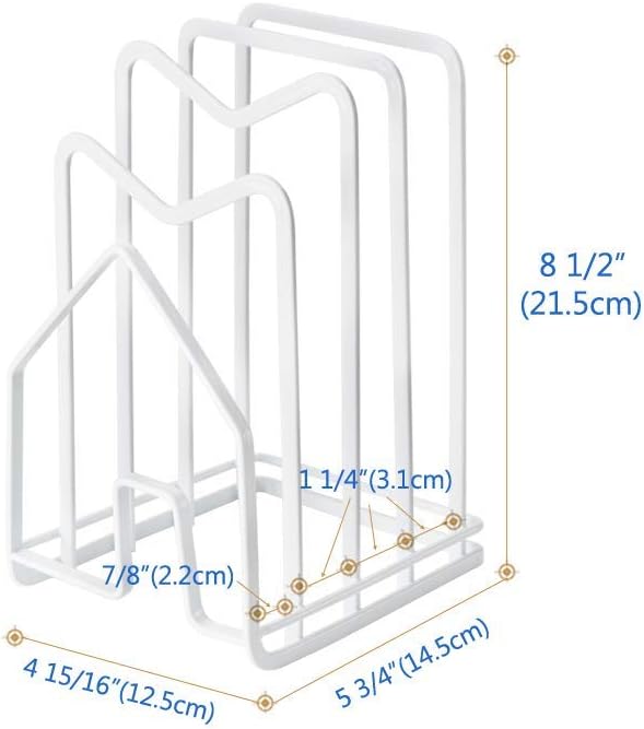 Poeland Kitchen Pantry Organizer Rack for Dinnerware, Bakeware, Cookware, Cutting Boards, Pan Lids