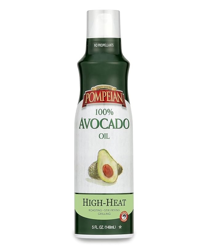 Pompeian 100% Avocado Oil Cooking Spray - 5 Fl Oz - No Propellants - High Heat Olive Oil for Cooking - Mild Nutty Flavor for Stir Fry, Roasting & Grilling