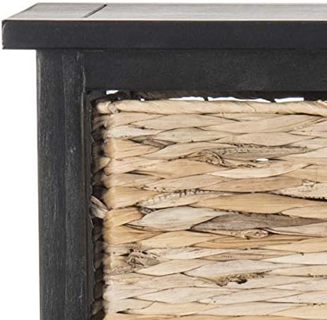 SAFAVIEH Home Collection Vedette Distressed Black 5-Drawer Wicker Basket Storage Tower (Fully Assembled)