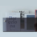 ROYALITA 2-Pack Acrylic Magazine Holder Brochure Holder, Gray 24 Inch | Record Magazine Rack, Fashion Floating Bookshelf, Literature Storage Rack for Waiting Room, Living Room, Office