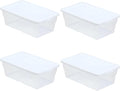 Sterilite Storage Box 13.5" X 8.3" X 4.8", 6 Qt. Clear - Pack of 4