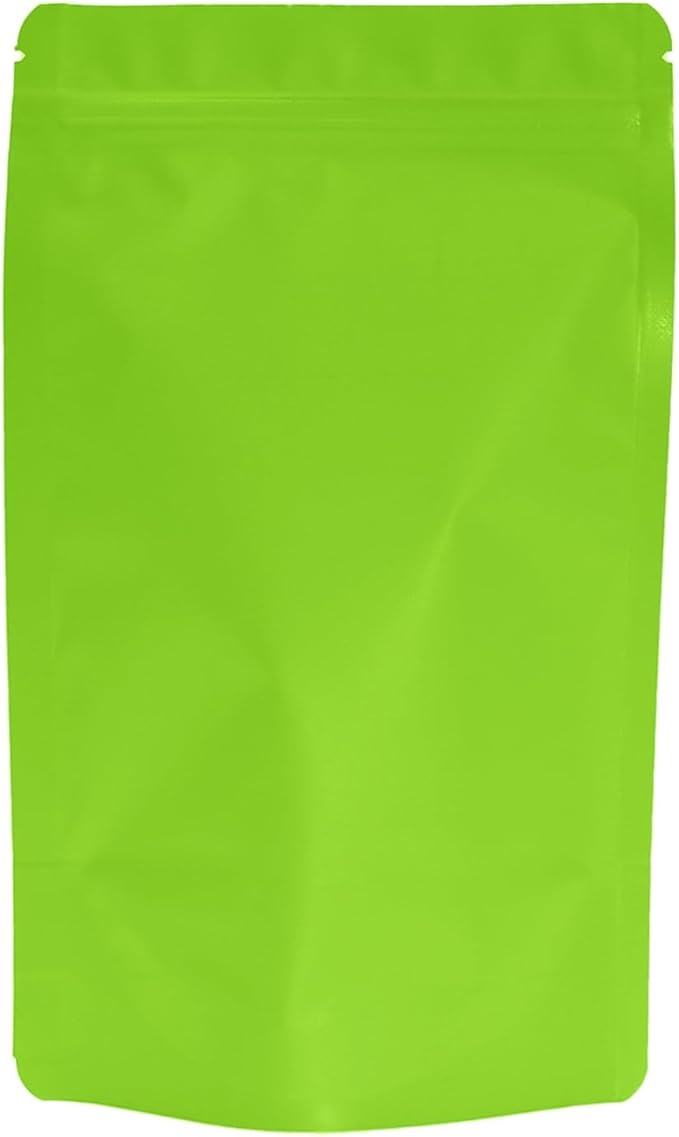 100PCS Smell Proof Resealable Pouch Bags,ULIFESTAR Aluminum Foil Flat Food Storage Bag,Sealable Pcsaging Zipper Pouches with Tear Notches for Pcsaging Lipgloss,Jewelry,etc(12*20cm/4.72*7.87",Green)
