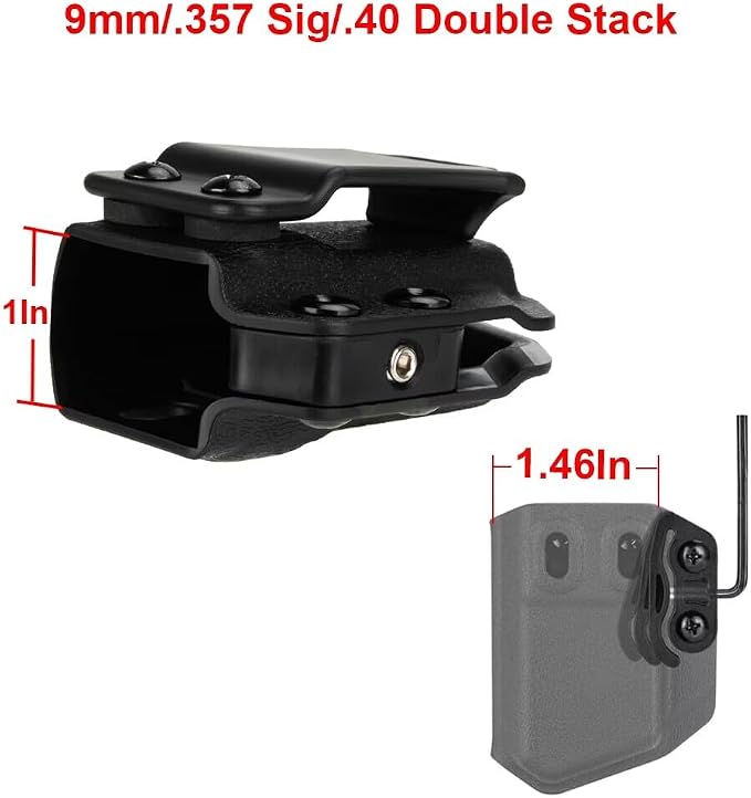 2 Pack IWB/OWB Mag Carrier Fits:9mm/.40 |.45ACP Double/Single Stack | for Right & Left Hand Ambidextrous Concealed Carry Magazine Holster