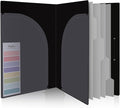SKYDUE Accordion File Organizer, 5 Pocket Expanding File Folders with Pockets, Document Organizer, Portable Paper Organizer，School Office Supplies Black