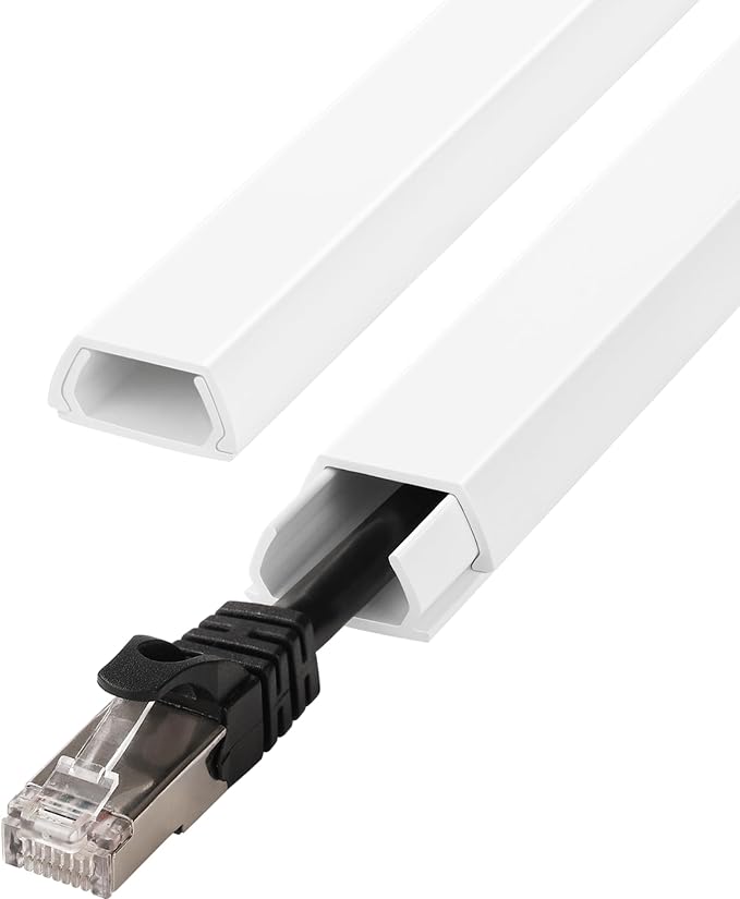 116in Wall Cable Hider Kit, Cord Organizer Hide 1-2 Cords Wall Mounted TV | YCLYC TV Wire Hider for Wall, Paintable Cord Hider Wall, Wire Cover for Wall, Cord Concealer 7X L16in W0.86in H0.43in, White