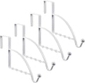 Hotop 4 Pieces Over The Door Hooks Hanger Multi Hanging Storage Organizers Valet Hooks for Coats Clothes Hoodies Hats Scarves Purses Keys Bath Towels Robes and More(White)