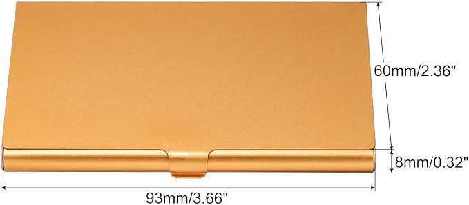 PATIKIL Business Card Holder, Aluminum Alloy Flip Cover Slim Name Cards Case for Women Men, Gold Tone