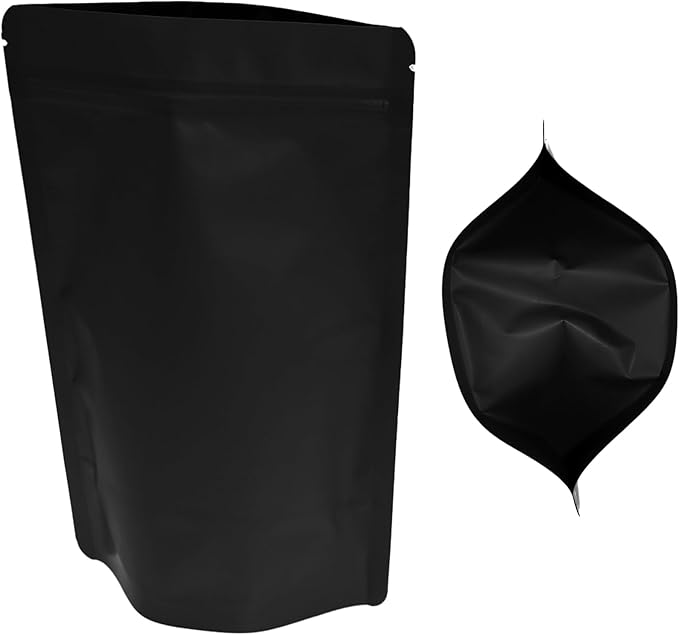 100PCS Smell Proof Resealable Pouch Bags,ULIFESTAR Aluminum Foil Flat Food Storage Bag,Sealable Pcsaging Zipper Pouches with Tear Notches for Pcsaging Lipgloss,Jewelry,etc(14*20cm/5.51*7.87",Black)