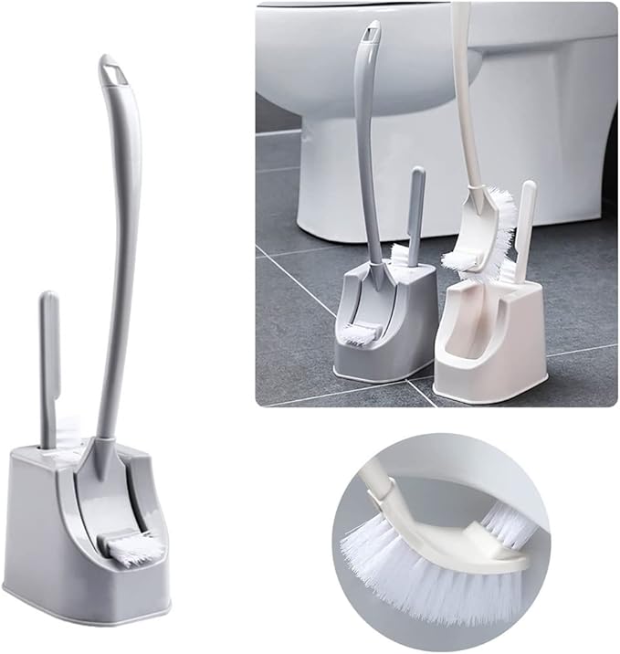Toilet Brush 2 Pieces Toilet Brush Toilet Cleaning Kit Silicone Wall Hanging Toilet Cleaning Brush Home Bathroom Cleaning Toilet Brush Clean Tool Bathroom Toilet Brush Holder (Gray) (Gray)