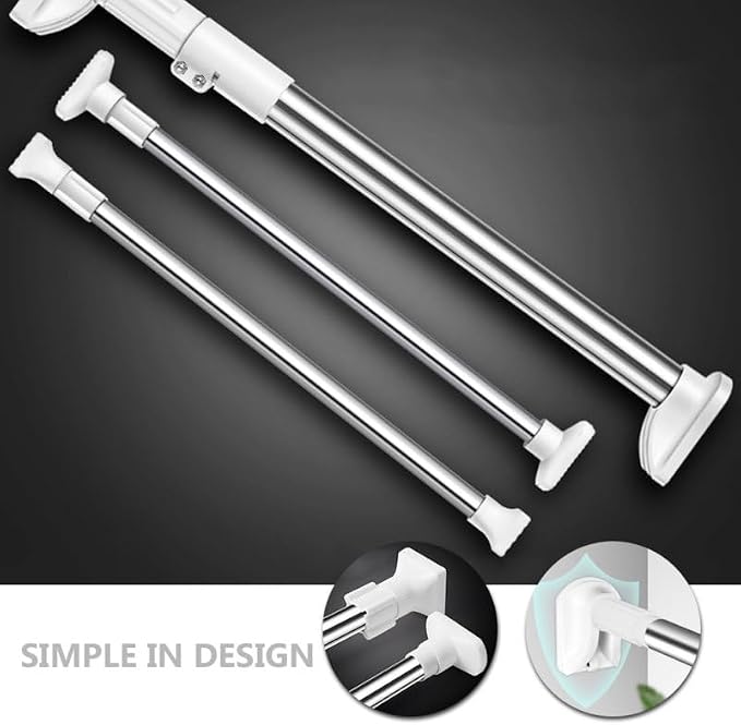 Punch Free Adjustable Telescopic Clothes Drying Rod Closet Tension Pole 31.49In Expandable Closet Bar for Laundry and Wardrobe Organization