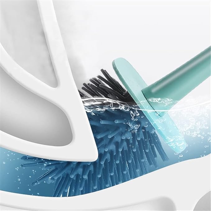 Toilet Brush Cleaning Brush Toilet Accessories Home Floor-Standing Wall-Mounted WC Bathroom Parts Sets Lavatory Cleaning Tool Cleaner Drawer Bathroom Toilet Brush Holder (White) (Green)