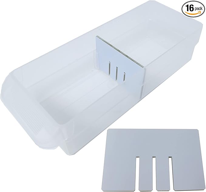 (16-Pack) Small Drawer Configurable Width Dividers compatible with Akro-Mils Plastic Storage Craft Cabinets, (Dividers Only)