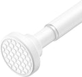 AIZESI Shower Curtain Rod, Adjustable 42-74 Inch Spring Tension Shower Rod, 1" Diameter Tension Curtain Rod No Drilling, Anti-Slip, Premium Stainless Steel Anti-Rust, White
