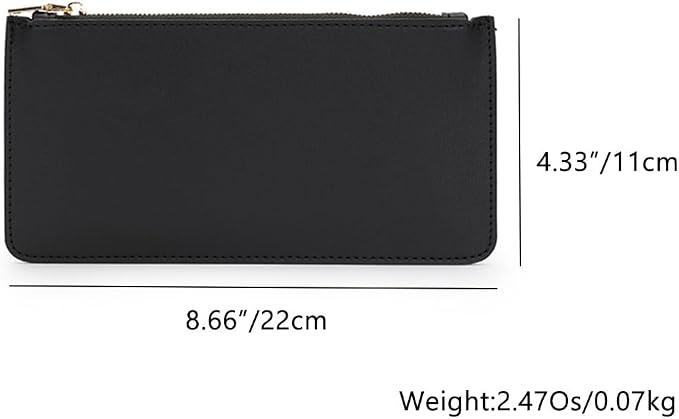Pencil Pen Case Stationery Case Pouch Bag (Black,Faux leather)