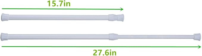 Spring Curtain Tension Rods, 5 Pack Cupboard Bars Tensions Rods 15.7 to 28 Inches Adjustable Extension Rod for Bathroom Window Closet refrigerator bar DIY Projects