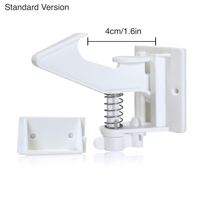 Vmaisi 12 Pack Cabinet Locks Child Safety Latches - Easy Install No-Drill | Baby Proofing with Strong Adhesive hold, Easy Installation with Cradle, Protects curious toddlers