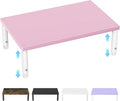 ECOLOVI 4-Height Adjustable Wood Computer Monitor Stand Riser, Desktop PC Printer Laptop Stand for Desk Organizer and Accessories, Office Desk Decor & Accessories for Women, Pink