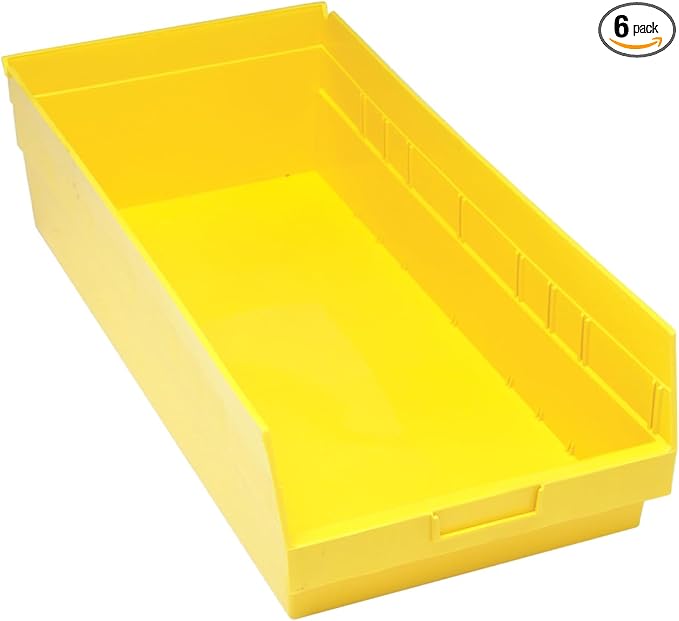 Quantum QSB216YL Store-More 6' Shelf Bin (23-5/8' x 11-1/8' x 6') - [Set of 6]