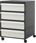ELEFOCUS 5 Stackable Plastic Storage Bins, rotatable Storage cabinets and Drawers, Bedside Storage Units(Size:42x42x64cm(17x17x25inch),Color:C)