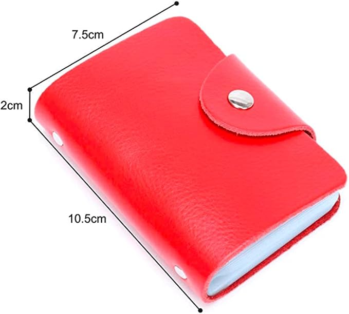 K Y KANGYUN Unisex Small Leather Credit Card Holder - 2 Pack (Redk&Brown)…