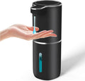 Automatic Liquid Soap Dispenser,Touchless Hand Soap Dispenser USB Rechargeabled Dispenser Electric,Wall Mounted 4 Levels Adjustable Dispenser Pump for Bathroom Kitchen Dish Soap Black