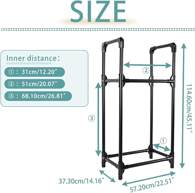 Hershii Tire Rack, Tire Storage Rack Stand Garage Storage Shelf Organizer | Rolling Tire Rack for Indoor Outdoor Use - Black, Metal 22.51'' X 14.16'' X 45.11''
