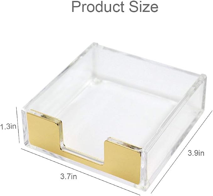 MultiBey Sticky Notes Memo Pad Holder Dispenser Clear Acrylic Gold Post Note Pad Holders Aesthetic Desk Supplies Organizer Accessories for Office Home Schools (Gold) | Post Note Pad Holders Aesthetic Desk Supplies Organizer Accessories for Office Home ...