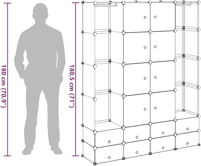 vidaXL Modular Storage Black and White Plastic and Steel Wire